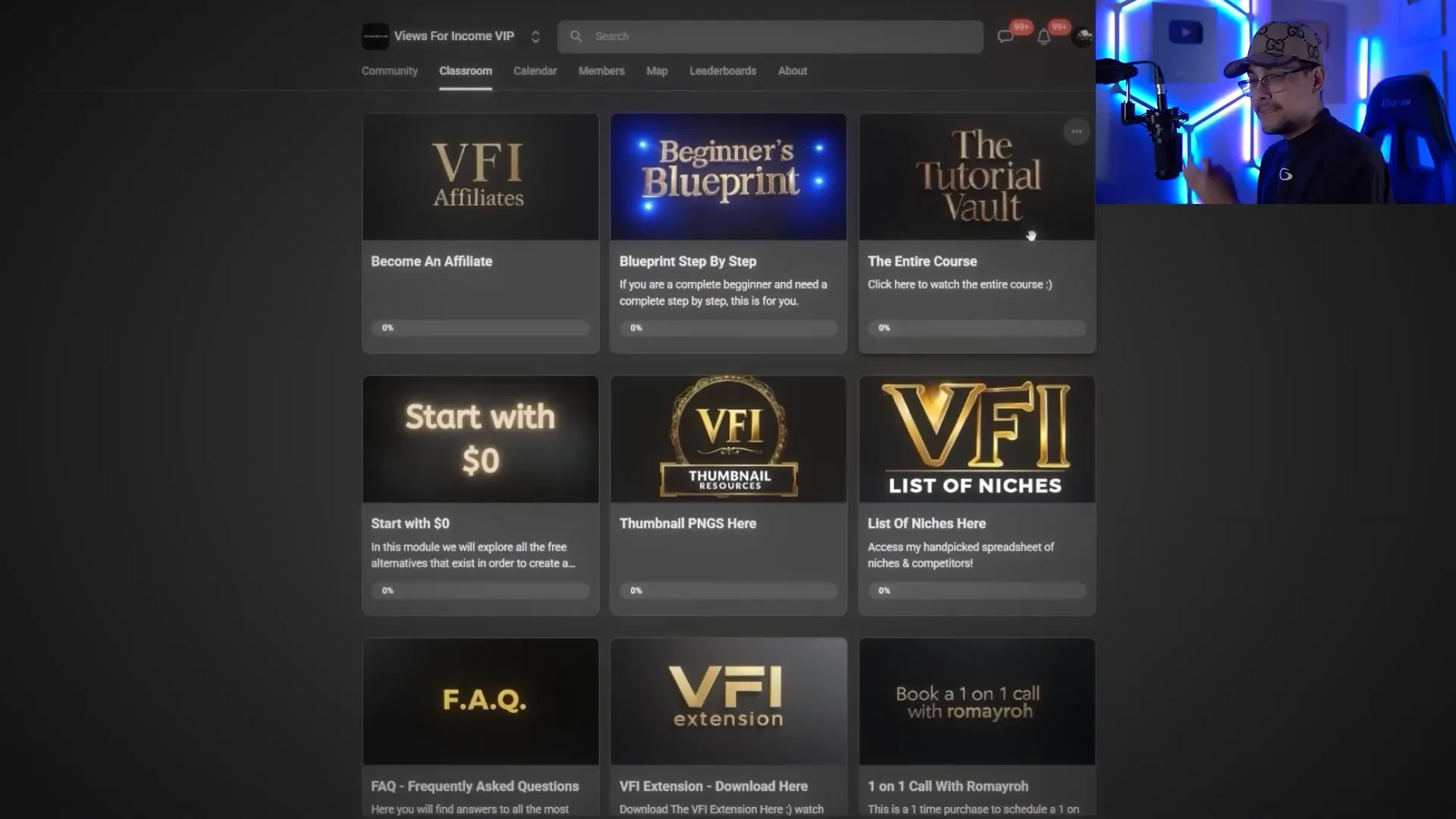 Interface de la communauté Youtube Automation de Romayroh