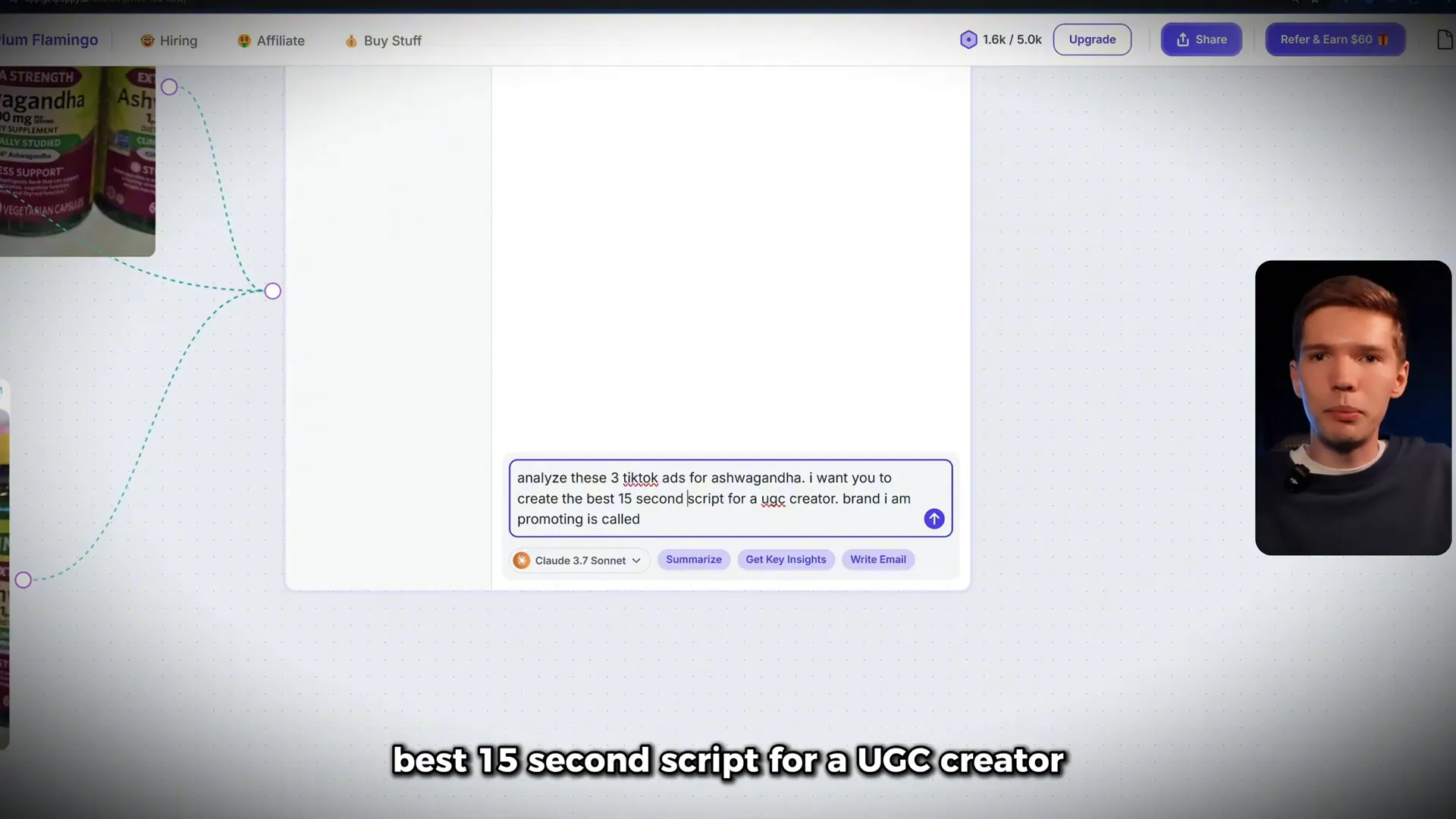 Interface Poppy AI avec les liens des vidéos analysées