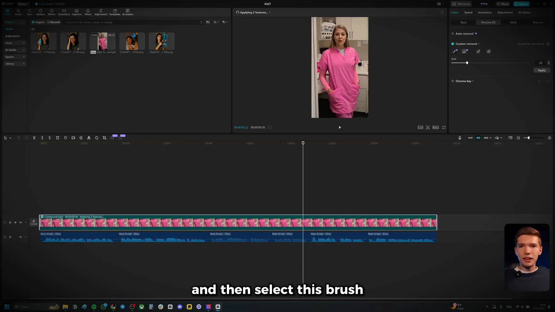Montage dans CapCut avec suppression du fond et ajout d’images