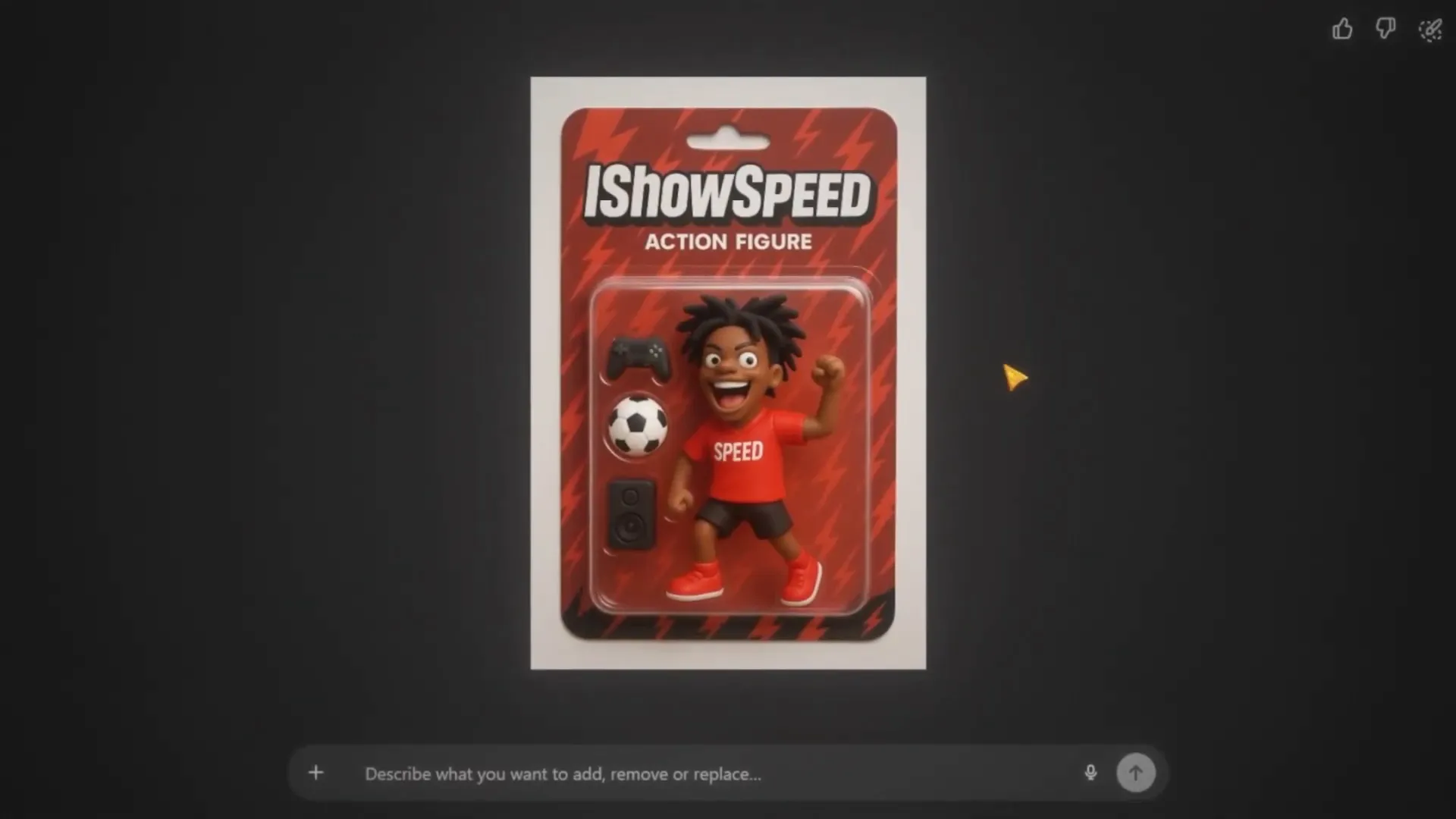 Exemple de figurine d'action créée par IA